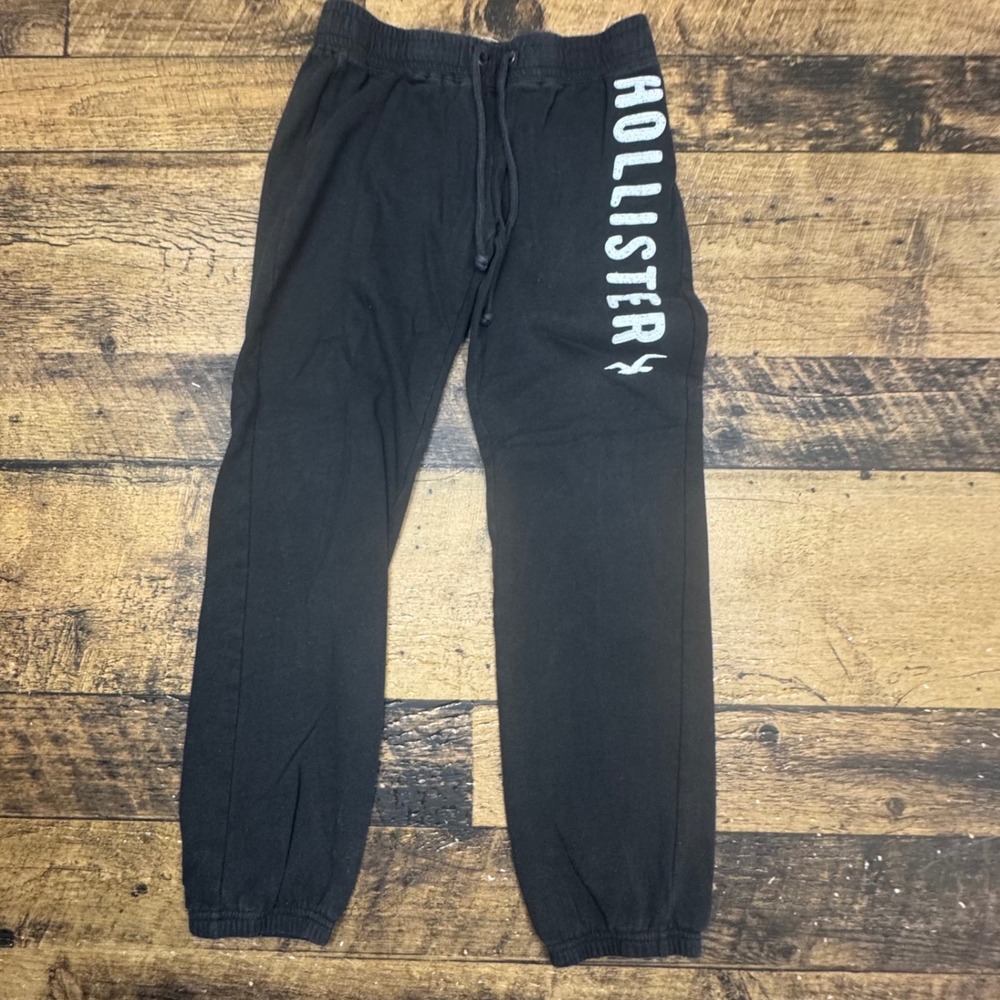 Hollister Sweatpants Joggers Comfy Lounge Drawstring Black XS Faded
